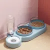 Supplies Double Bowl Drinking Raised Stand Cat Bowl Food Bowl Automatic Feeder Dish Bowls For Cats Pet With Water Fountain Dog Cat