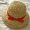 Hats Children Girls Sunhats Round Top Wide Brim Bamboo Hat Cap Outdoor Beach Holiday Sunprotection Summer Straw Hat for Kids Girl