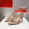 Rene Caovilla Sandals 패션 여성 포인트 발가락 랩 레이스 메쉬 크리스탈 장식 7.5cm 하이힐 드레스 신발 발목 스트랩 캐주얼 파티 디자이너 웨딩 신발 35-43