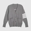 Herrenpullover, Strickjacke, koreanischer Stil, leicht, atmungsaktiv, Sweatertops, Modemarke, übergroße Passform, Knopf-Sweatshirt