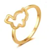 Klusterringar Fashion Metal Hollow Out Animal Ring Gold och Silver Color Women's Finger Accessories Creative Girl Jewelry