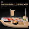 Ensembles de vaisselle Sushi Boat Table Décor Plaque d'affichage Ship Board Forme Maison Bois Sashimi Plat de service