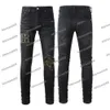 2024 nuovi uomini Jean viola jeans di marca slim fit buco strappato pantaloni da motociclista pantaloni skinny designer stack pantaloni da donna di tendenza