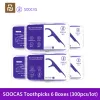 Control en stock Youpin Soocare Dental Foss Pick Dientes Palillos de dientes Stick Cuidado bucal Diseño ergonómico Pruebas de la FDA Grado alimenticio 50 unid / caja