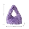 Borse da sera 2023 Carino Fluffy coreano moda giapponese borsa Hobo confortevole colore della caramella pelliccia tendenza invernale borsa chiusura con cerniera all'ingrosso J240301