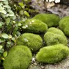 Flores decorativas pedras de musgo artificial diy decoração do jardim grama falsa madeira micro paisagem pedra verde simulação pedras blocos de rocha