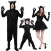 Costumi Black Cat cosplay Costume per bambini Custom Kitten Animal Onesie + guanti + cappello Adatto per lo spettacolo teatrale Halloween Party