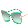 Sunglasses European And American INS Big Frame T Word For Women Dazzle Color Cat Eye Fashion Butterfly