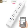 Kontroll 100%YOUPIN GOSUND SMART POWER Strip 4 Sockets 4 Individual Switches 3 USB 18W Fast Charging Extension Charger WiFi för Mijia App