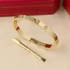 Designer pulseira jóias pulseira de ouro luxo moda aço inoxidável sier rose cuff 4cz diamante para mulheres mulher homens homem festa presente pulseiras 863