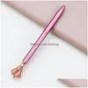 Gel Pens Wholesale Creativity Crown Adornment Crystal Pen Gem Ballpoint Ring Wedding Office Metal Rings Roller Ball 8 Style Drop Del Dhu0L