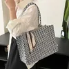 Kvällspåsar 2023 Flower Womens handväska Luxury Brand Bag Jacquard broderad shopping strand axelväska stor duk handväska mode bolsos j240301