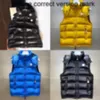 Men's Vest Monc Ler Down Vest Jacket Hooded Winter Fluffy Vest Jacket Embroidered Badge Warm Coat Full Label Jacketdkw2