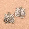 27pcs Antique Silver Bronze Plated roaring tiger head Charms Pendant DIY Necklace Bracelet Bangle Findings 27 24mm257P