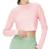 LU-1959 Damen-Shirt, Yoga, langärmelig, Sommer, Sport, Rücken, Taille, Design, Fitness-Shirts, Sport-Shirts.