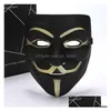 Máscaras de festa v para máscara de vingança anônimo cara fawkes fantasia adt traje acessório cosplay halloween gota entrega casa jardim festivo dhfpy