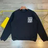 Fendyly Sweat à capuche Designer Luxe Mode Hommes Top Qualité Sweatshirts Lettre En Cuir Carte Poche Micro Large Col Rond Pull À Manches Longues