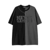 Men's T Shirts High Street Fashion Cross with Chain Personalized Double Color Combination Loose Comfortable Plain Printed Short-sleeved