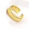 Pierścienie klastra Aibef moda zabytkowa cyrkon duży pierścionek dla kobiet złoto kolor biżuterii otwarty prezent regulowany