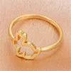 Klusterringar Fashion Metal Hollow Out Animal Ring Gold och Silver Color Women's Finger Accessories Creative Girl Jewelry