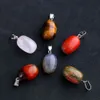 Pierre naturelle ovale, Quartz Rose, œil de tigre, Agate, pendentif, breloques pour la fabrication de bijoux, porte-clés, accessoire de collier