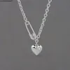 Sterling Silver Necklace for Women Clip Heart Shape o Chain Chocker Chirstamas Gift Fashion Trendy Fine Jelwery