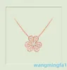 2024 Designer Vans Collier porte-bonheur à quatre feuilles pour femmes, plein de diamants, argent pur, or Rose, chaîne de trèfle polyvalente, 925