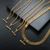 T Bar Hanger Ketting 14k Geel Gouden Oorbellen Set voor Vrouwen Ongebruikelijke Figaro Cubaanse Ketting Sieraden 2024