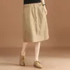 メイラードミッドレングススカート女性用細い夏の摩耗、新しいレトロな芸術的なストレートチューブスリムAラインスカートOP8856