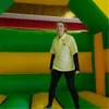 Partihandel 4x4x3.5m högkvalitativ pop -up bröllop trampolin vuxen bouncy castle pvc oxford uppblåsbar hopphusfest underhållning med klistermärke reklam