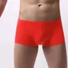 Underpants Mens One Piece Traceless Boxers Underwear Silky Smooth Stretch Low Waist U-Convex Underpant Classic Solid Color Sports Panties