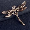 Brosches kvinnor vintage crystal dragonfly brosch stift mode glänsande halsduk lapel klänning rock härlig insekt smycken tillbehör