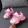 Mode flickor skor rosa barn plattform sneakers höst mjuk sula nonslip barn skor för pojkar tjocka ensamma sport tenis skor 240220