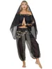 Stage Wear Set di costumi da danza del ventre da donna Bollywood Halloween Fancy Dress Top Harem Pants Sciarpa per fianchi Velo arabo