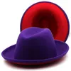 Basker 9 färger enkla bicolor ull filt bowler hatt för män kvinnor mode party formell fedora kostym trollkarl 56-58 cm