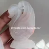 Escultura de cisne tallada de selenita natural de satén, cristal de cuarzo hecho a mano, espécimen mineral de pájaro, adorno de oficina, lindo y hermoso regalo para niños y mujeres