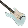 Guitarra ST, corpo em mogno, cor azul, escala de jacarandá, pickguard de pérola branca, 21 trastes, frete grátis
