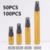 ボトル50/100pcs 2ml 3ml 5ml 10ml茶色のミニガラス香水ボトル空の化粧品ボトルサンプル薄いガラスバイアル卸売2＃