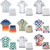 Casablanc Shirt Designer Set Masao San Print Mens Casa Blanca Casual y corta para mujer Camisa de seda suelta Camisetas de alta calidad Tour de verano Casablancas Camiseta Sizey fhy