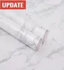 PracticalWs Papel de contato de mármore Granito GrayWhite Roll Móveis de armário de bancada de cozinha são renovados PVC espesso à prova d'água Ea4043740