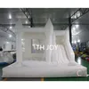 Бесплатная доставка. Надувной свадебный батут 4,5x4,5 м (15x15 футов) из ПВХ, белый надувной замок с горкой и ямой для шариков для детей.