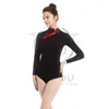 Kadın Mayo Yaz Kadınlar 2mm Neopren Chi-Pao Bikini Wetsuit Uzun Kollu Deri Dalış Takımı Güneş geçirmez sörf Şnorkel Şnorkel