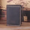 Waist Bags Handmade Genuine Leather Holder Vintage Men Business Card Bag Women Purse Small Wallet