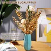 Dekorativa blommor 10st Golden Artificial Plants Eucalyptus Leaf ChultanCoration for Home Living Room Diy Wedding Party Flower Flower