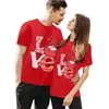 T-shirts Femmes Saint Valentin Couple T-shirts Graphique Y2K Streetwear Femmes Chemise élégante Blouses Vintage pour le travail professionnel