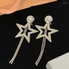 Boucles d'oreilles à clous pour femmes, marques de mode de vacances, bijoux de luxe, étoiles fines, glands brillants, Design, accessoire de fête européenne, cadeaux pour filles