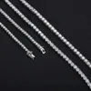 Wuzhou prix de gros S collier en argent sterling avec pierres précieuses 5A CZ plaqué or blanc 3 mm à 5 mm de largeur bijoux de chaîne de tennis