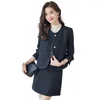 Robe de deux pièces Chic Blazer Veste Femmes 2024 Automne Hiver Haut de gamme Petite Français Casual Deux pièces Ensemble pour femme bureau dame fille