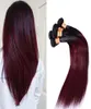 Braziliaans Ombre Steil Haar 4 Bundels Gekleurd 1B 99J Bordeaux Braziliaans Maagdelijk Menselijk Haar Weave Goedkope Ombre Rode Wijn Haar Extens3380289