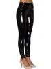 Novo couro brilhante plutônio sexy leggings feminino preto lápis calças elásticas de cintura alta magro calças elásticas moda casual